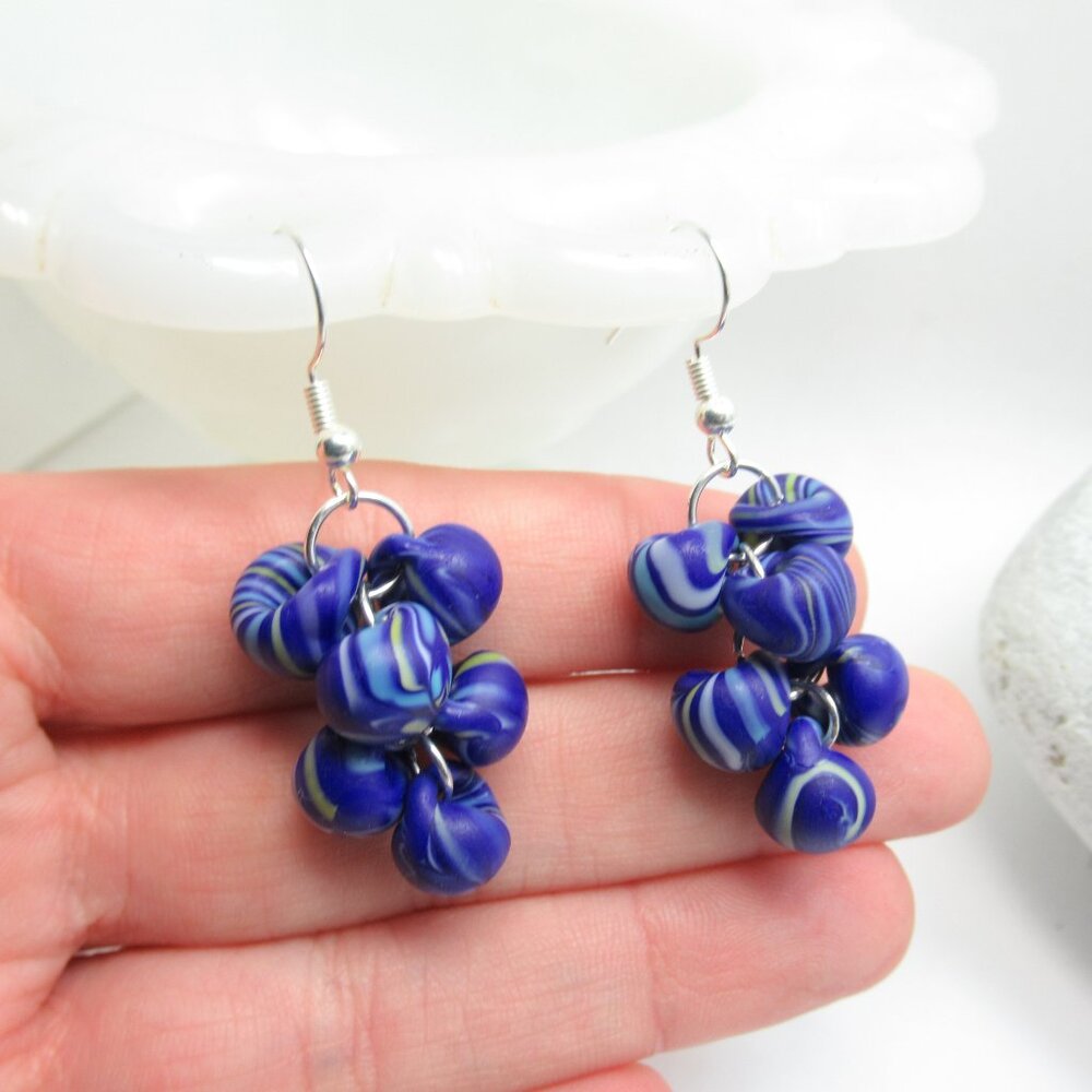 Boro teardrop cluster earrings